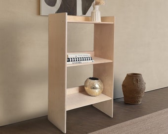 Minimalist bookcase, Birch plywood, Mid Century Modern Bookcase, Custom bookcase, Home Office, handmade shelving unit