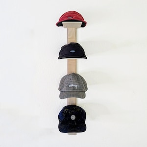 Floating Hat holder, wooden wall mounted hat rack, birch plywood cap display, handmade hat storage shelves, custom sizes / colour available