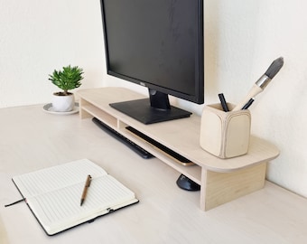 Birch Plywood Monitor Stand - Desk Shelf - Monitor Riser - Wood Monitor Stand - Dual Monitor Stand - Computer Stand