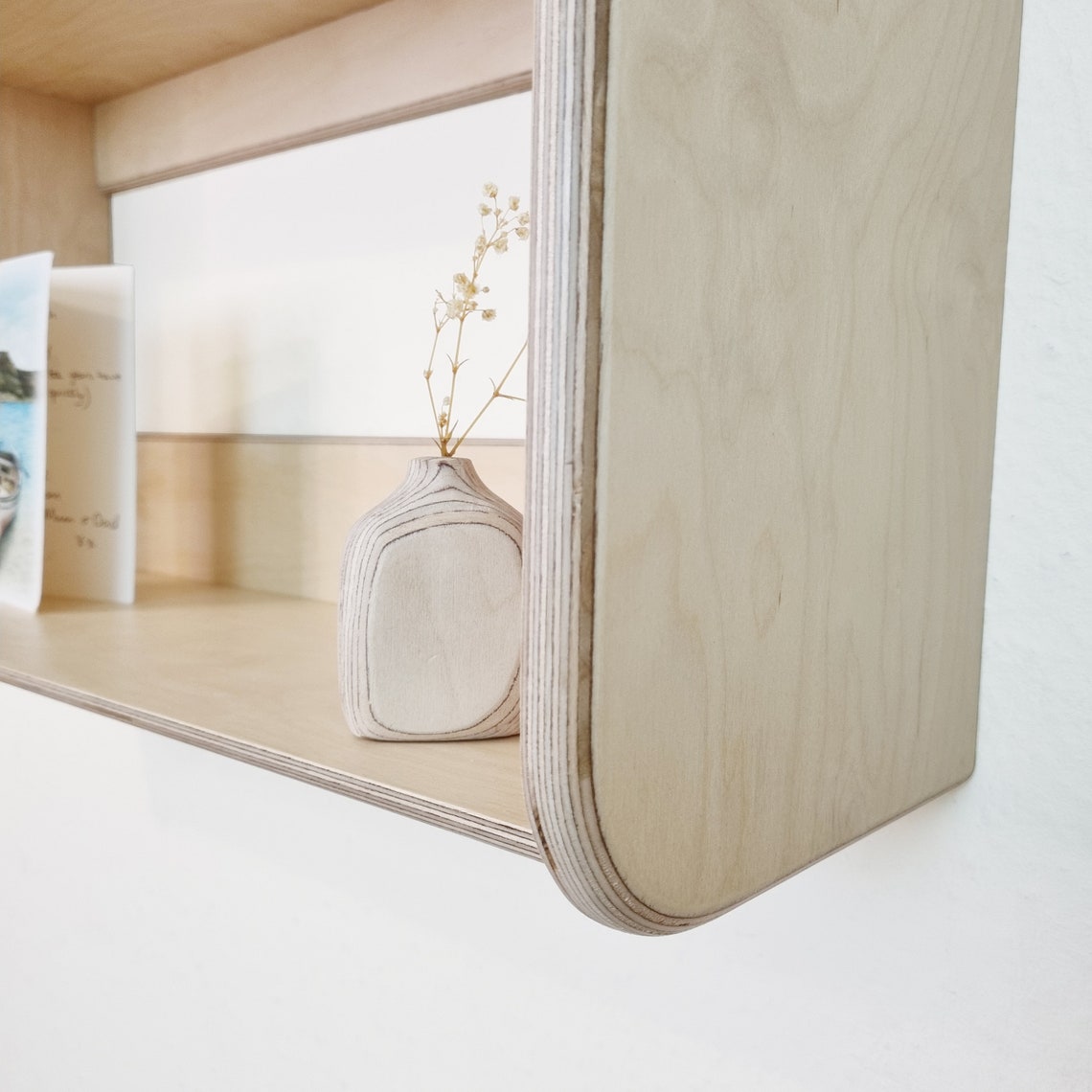 Wall Mounted Birch Plywood Bookshelf | Floating Modern Bookcase ...