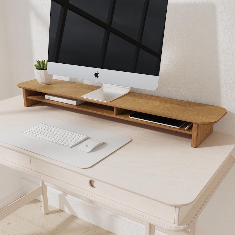 Birch Plywood Monitor Stand - Desk Shelf - Monitor Riser - Wood Monitor Stand - Dual Monitor Stand - Computer Stand image 4