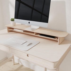 Birch Plywood Monitor Stand - Desk Shelf - Monitor Riser - Wood Monitor Stand - Dual Monitor Stand - Computer Stand image 7