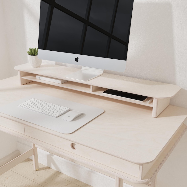 Birch Plywood Monitor Stand - Desk Shelf - Monitor Riser - Wood Monitor Stand - Dual Monitor Stand - Computer Stand image 6
