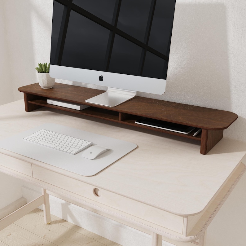 Birch Plywood Monitor Stand - Desk Shelf - Monitor Riser - Wood Monitor Stand - Dual Monitor Stand - Computer Stand image 3