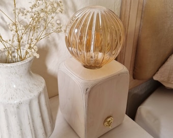 Birch Plywood table lamp , desk lamp with toggle switch and LED bulb , wooden bedside lamp , decorative ,