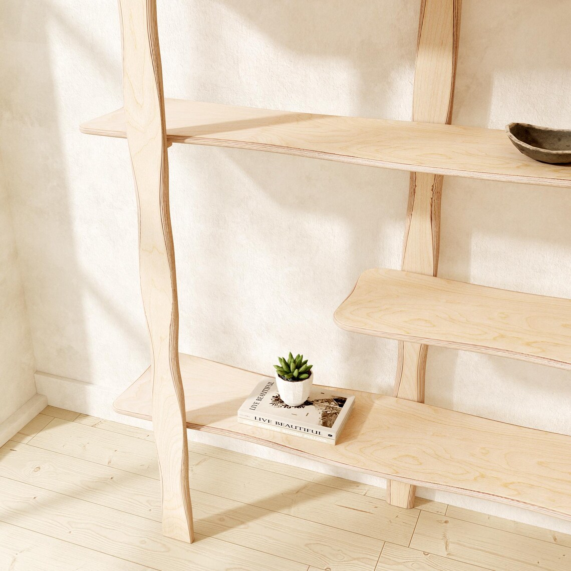 Handmade Birch Plywood Shelving Unit: Modern Room Divider Bookcase - Etsy