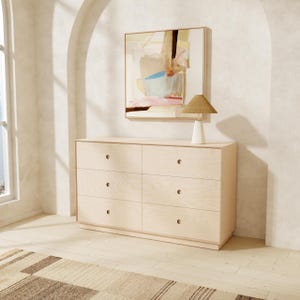 Wide Chest of Drawers for Bedroom hallway bathroom, wooden dresser , handmade Mid Century Modern design, Scandinavian, Birch Plywood cabinet