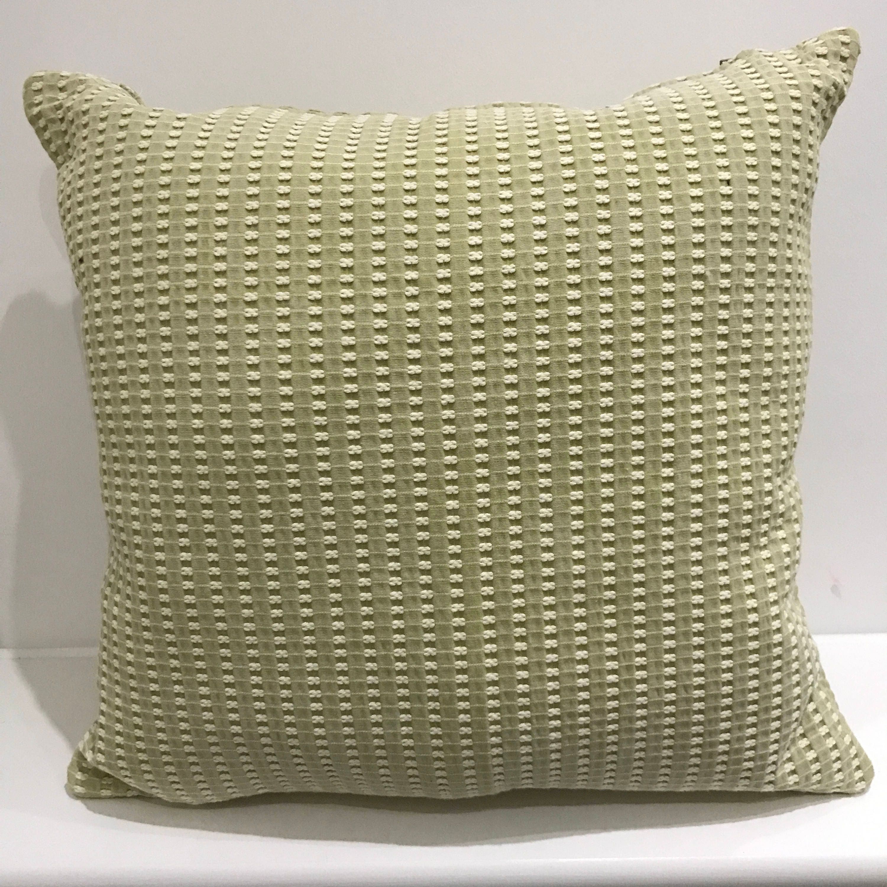 Thick Woven Cushion Cover Light Green and White 20x20in Etsy UK