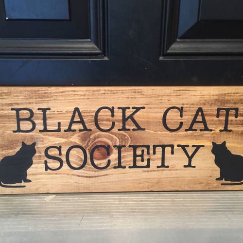Custom Made Black Cat Sign Etsy