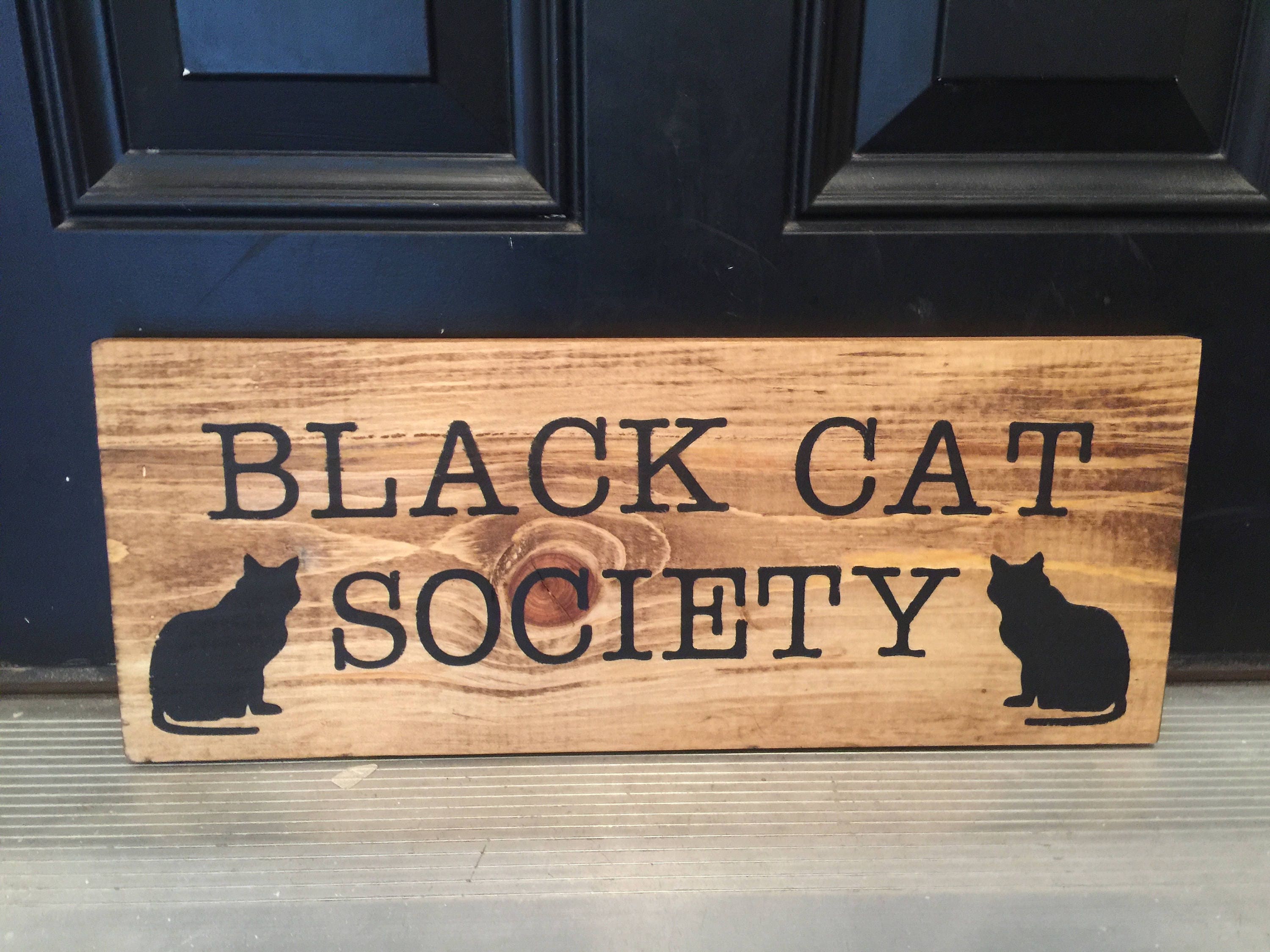 Custom Made Black Cat Sign Etsy