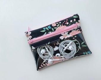 Klare Tasche Doppel Reißverschluss Beutel Muster