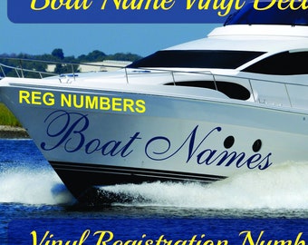 Boat Stickers - Custom Boat Decal, Registration Numbers, Letters & Lettering for Hull, Yacht, Pontoon, Kayak, Paddle-board