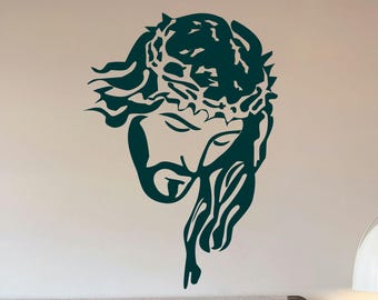 Jesus Decal - Christian Wall Art Decor, Religious Faith Christ Sticker for Home, Car, Window