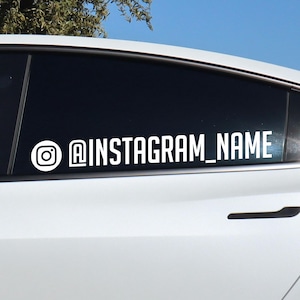 Instagram Car Decal, Custom Insta Name Stickers - Personalized Window Instagram Handle Business  Decals