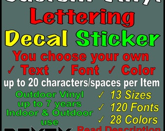 Custom Vinyl Lettering Decal: Outdoor Car, Truck, Boat, Sign