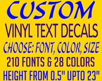 Custom Vinyl Lettering Decals: Indoor/Outdoor, Personalized Vinyl Sticker for Car, Truck, Boat, Window, Door, Wall & Business Sign