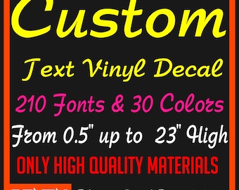 Vinyl Lettering Decals Custom Personalized Text Stickers: Car, Trailer, Boat, Window, Wall, Business Signs