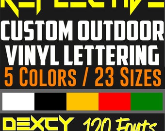Reflective Decals Stickers - Custom Reflective Lettering Numbers Text: Car, Window, Door, Bike, Sign, Mailbox
