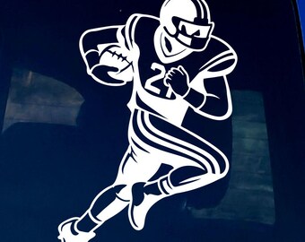 Football Decal Football Player Sticker - Running American Foot Ball decals Car, Window, Wall-Art, Locker-Room