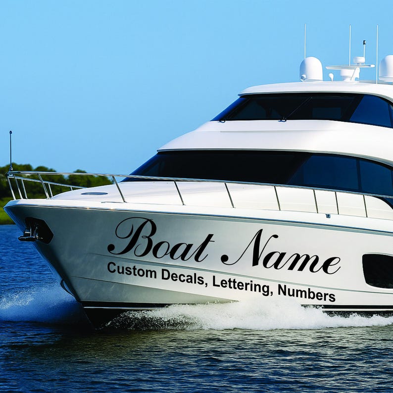 Dockside Lettering Vessel Decals - Custom Boat Name Lettering & Registration Numbers ...