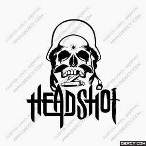 HeadShot Decal Head Shot Skull Sticker Custom Vinyl Decal Military Army Decals Stickers Outdoor Car Truck Boat Sign Windows Doors Walls