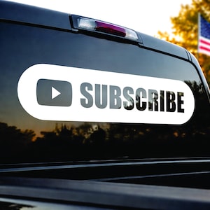 YouTube Play Button Decal Vinyl Sticker | Custom Subscribe YT-Channel Sign– Car Window You-Tube