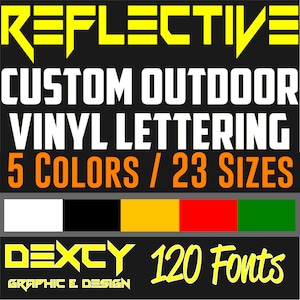 Custom Reflective Vinyl Decal Stickers Lettering. Custom Vinyl Letters Numbers. Reflective Vinyl Lettering Car Boat Sign Window Door