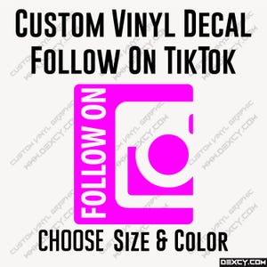 Follow On Instagram Vinyl Decal: Custom Die-Cut Sticker