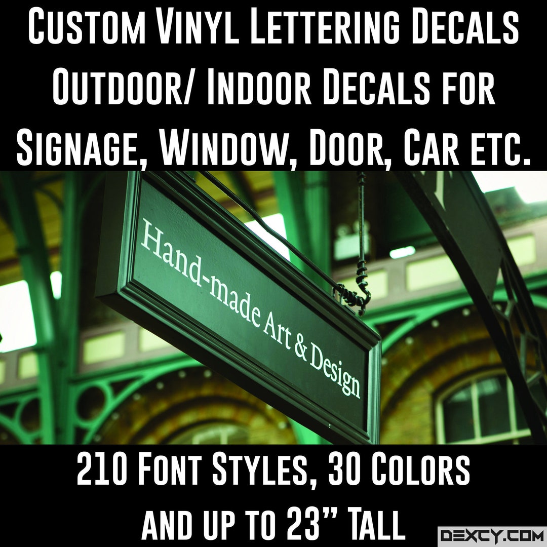 Custom Vinyl Lettering Sticker Decal Vinyl Text Sticker Custom Etsy