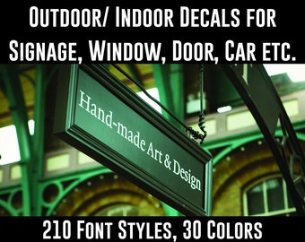 Custom Business Vinyl Lettering Decals – Personalized Storefront, Door, Window, Wall, Office, Sign, Logo Stickers