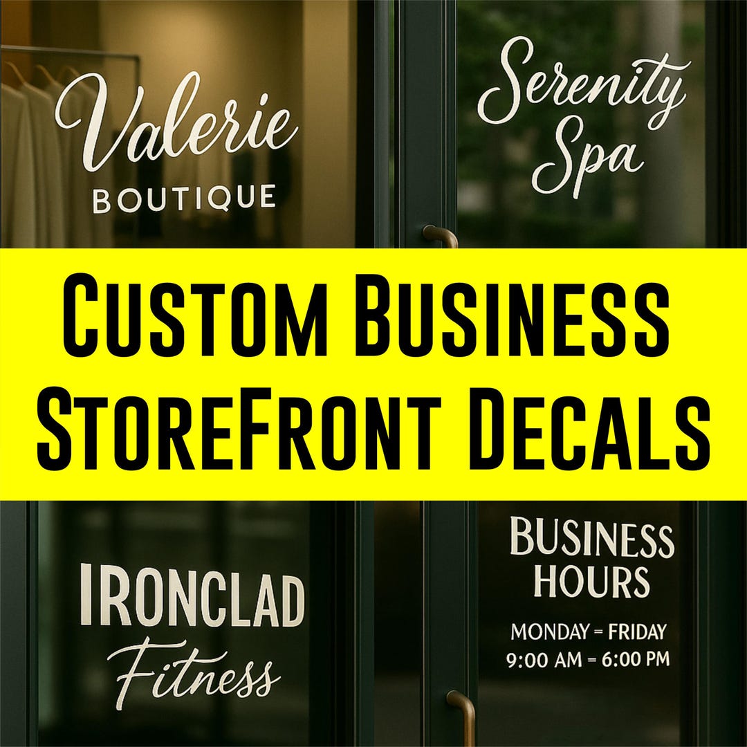 Customized Business Storefront Window Vinyl Logo & Lettering Decal ...