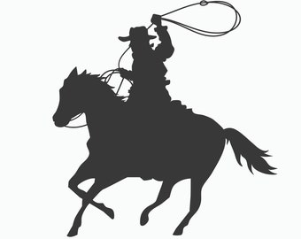 Cowboy riding horse Wall Decal Sticker Custom Vinyl Decal Stickers  Car Truck Boat Sign Business Windows Doors Walls Decoration