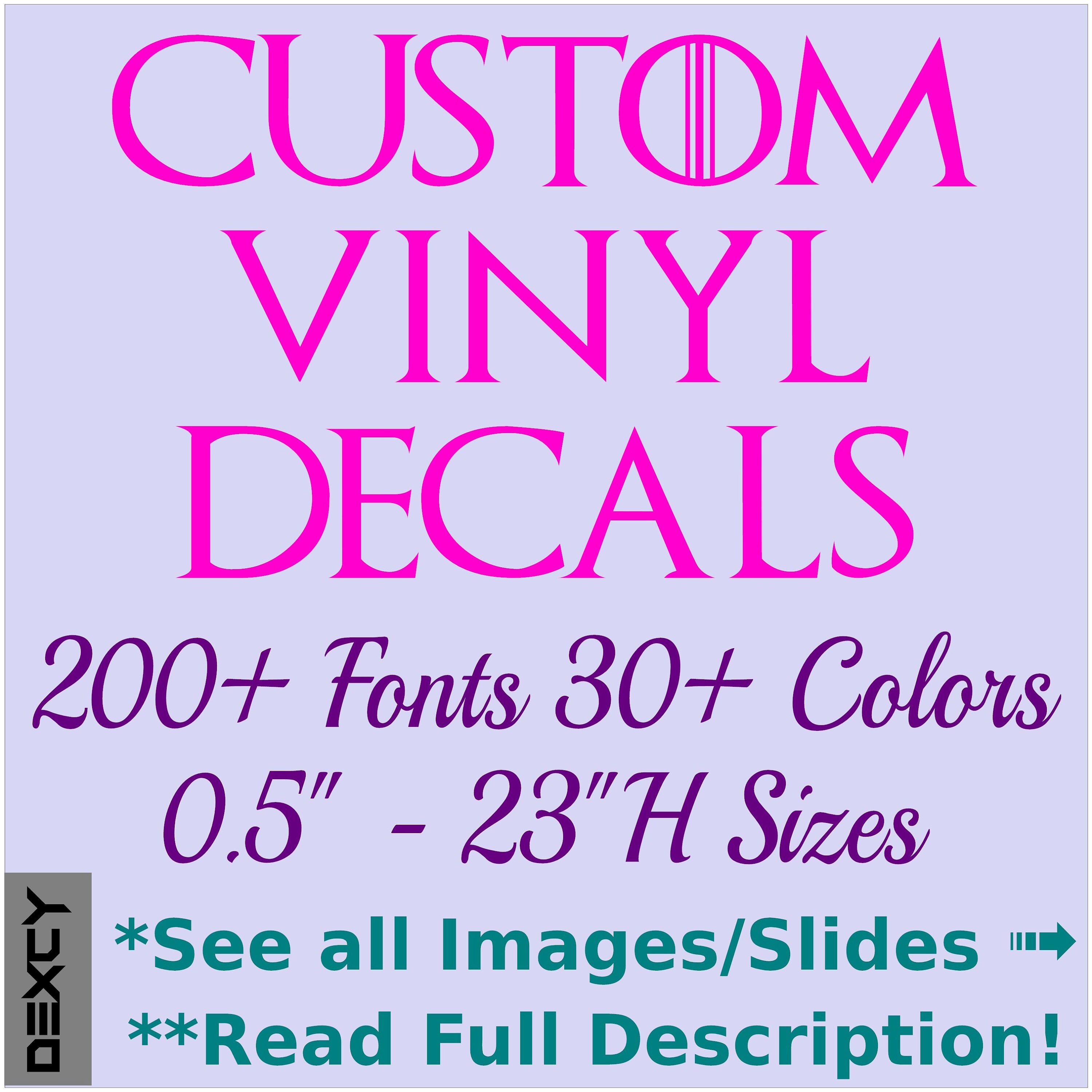 Custom Vinyl Decal / Custom Vinyl Lettering Outdoor Vinyl Car Etsy
