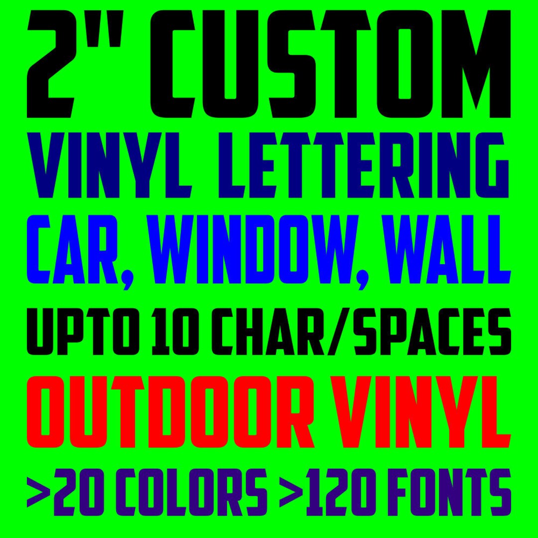 2 Tall Custom Vinyl Lettering PRICE PER WORD Vinyl Etsy