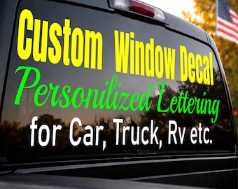 Vinyl Car Lettering Custom Text Decal Sticker - Truck Window Windshield Banner Sign Door Lettering