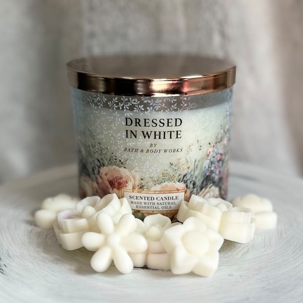 Dressed in White Wax Melts, Bath and Body Works Wax Melts, Teacher Gifts, Gardenia, Pear Blossom Scented Melts