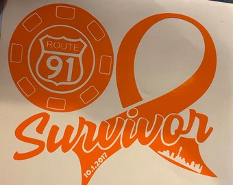 Route 91 survivor decal 5x5.50inches