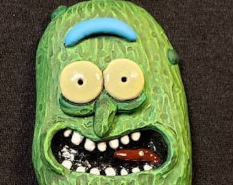 Painted Pickle Rick Magnet or 3D Sticker