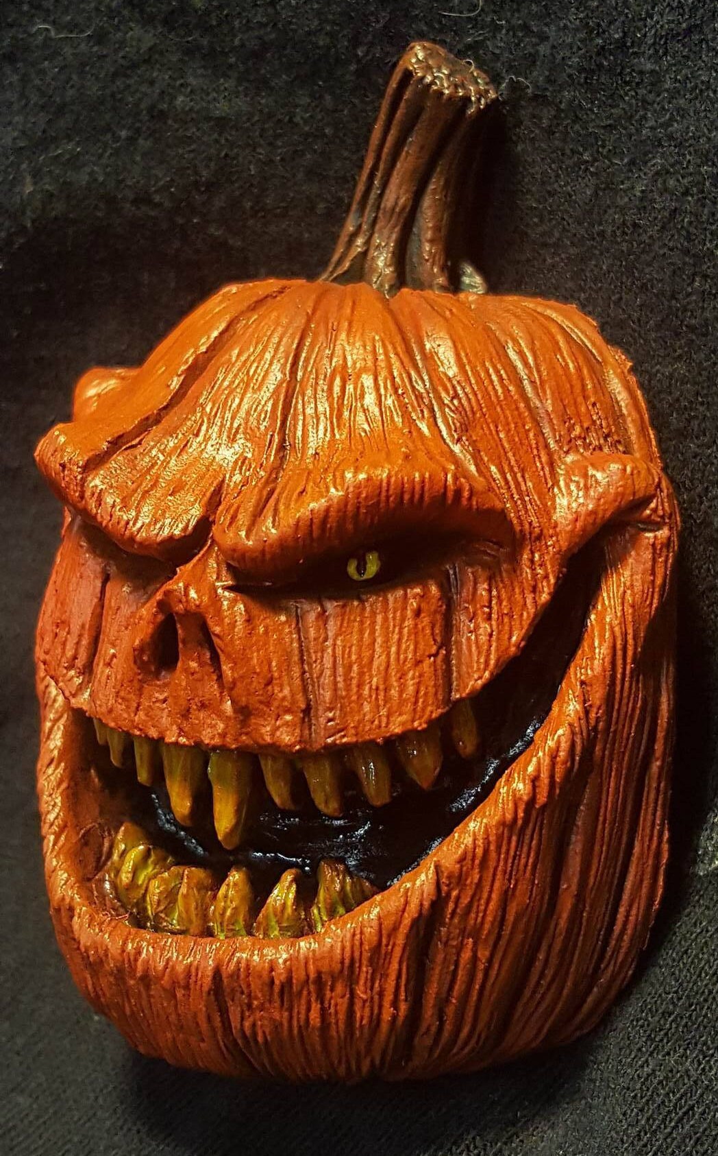 Evil Pumpkin Sculpted Magnet Hand Painted - Etsy