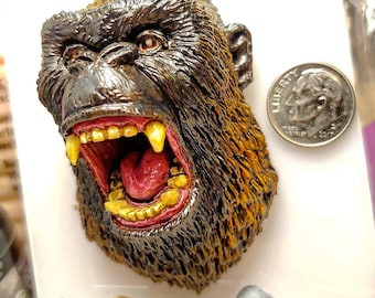 King Kong from 'Godzilla vs Kong' Sculpted Lapel Pin or Magnet - Hand Painted & Resin Cast