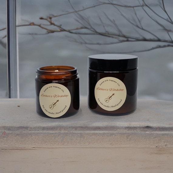 Luthier's workshop | violin candle | violin scent | pure soy wax candle |  container candles | music candle | gift for musicians | gift idea