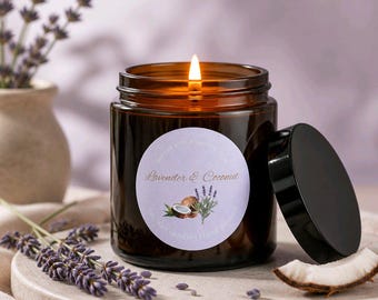 Vela de cera de soja con lavanda y coco: Ambiente tropical veraniego