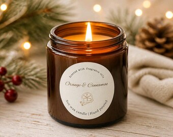 Orange Cinnamon Soy Candle | Spicy Christmas Home Fragrance