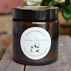 Candela di cera di soia / gardenia vintage / candela profumata floreale / profumo di gardenia / candela profumata / regalo per lei / profumo botanico / fragranza per la casa