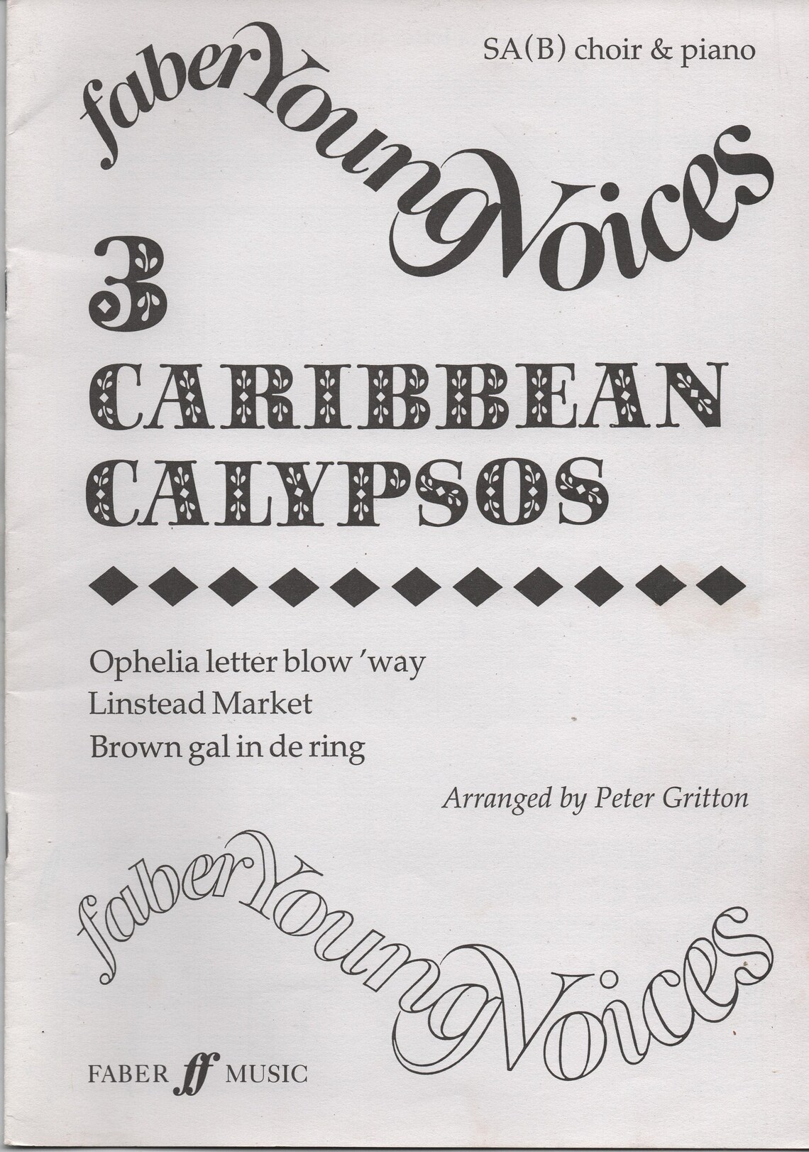 3 Caribbean Calypsos Arranged by Peter Gritton SA B Choir Etsy