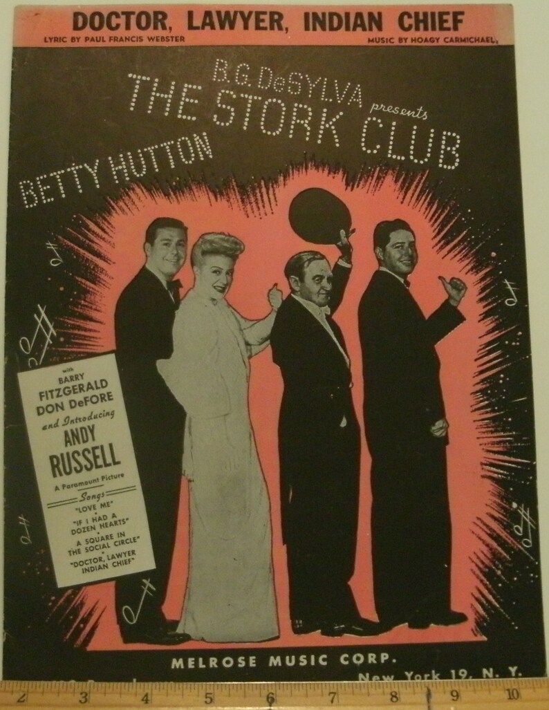 Doctor Lawyer Indian Chief Sheet Music by Paul Francis Etsy