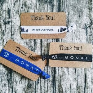 Monat Thank You kaarten met stropdassen - uw keuze kleur- hairties / haarbanden