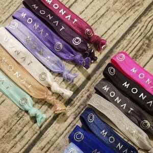 All Colors in Stock Elastic Bands Silver Printed Elastic Bands Hair Ties Monat Inspired imagem 1