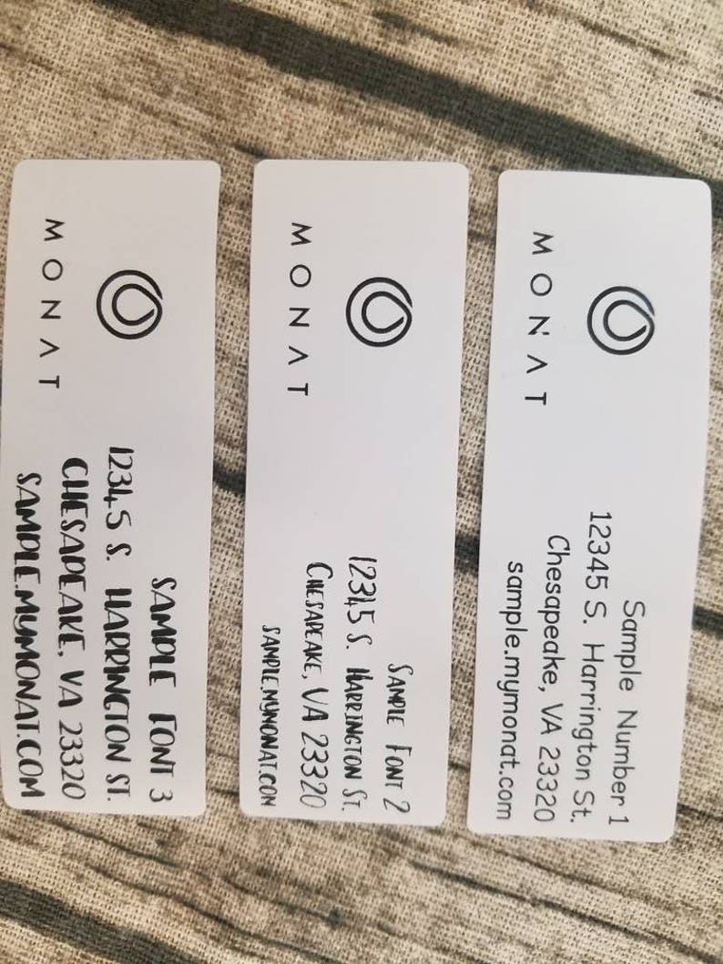 PRINTED Mailed to you Customized MONAT shipping/ return labels for mail /packaging / samples image 3