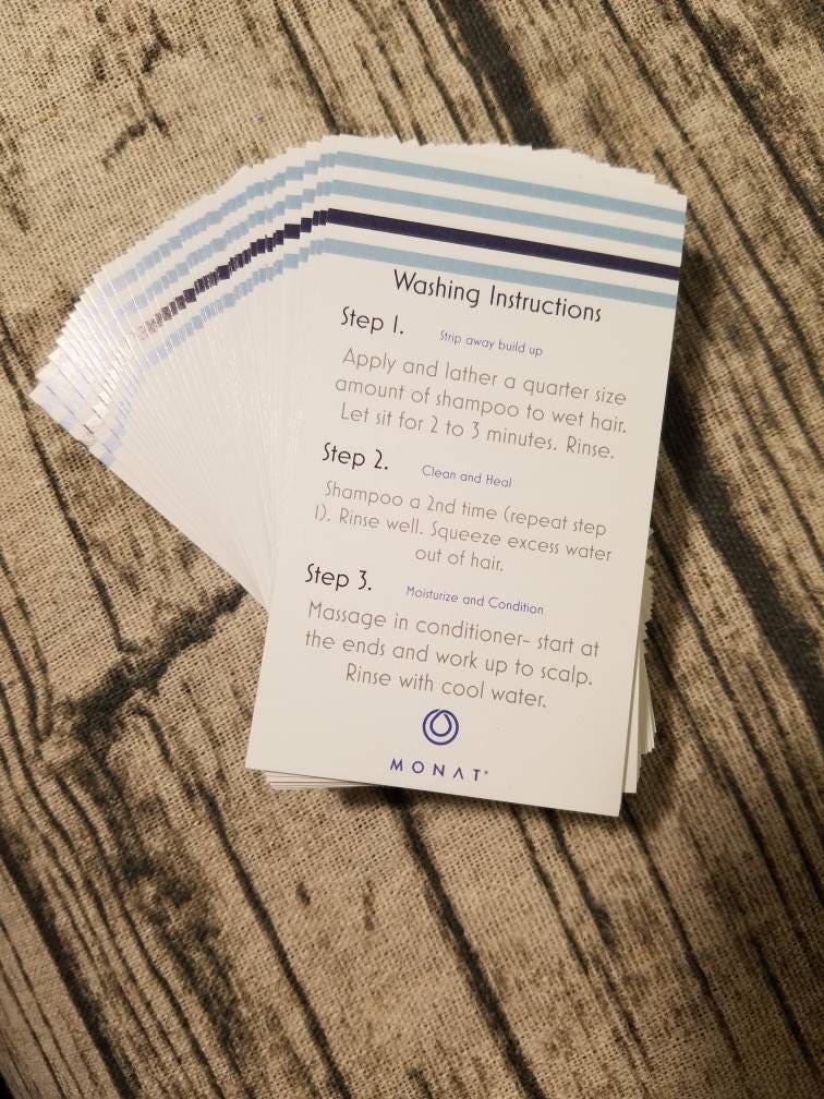 PRINTED in Stock Monat Washing Instruction Cards - Etsy